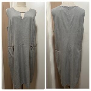 Michael Kors Women’s Gray Sheath Dress Sleeveless Dress Size 14 Career